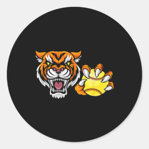 Sticker Rond Conception de personnage de dessin animé Tiger Sof