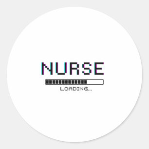 Sticker Rond Conception de pixel art de bogue de chargement d'i