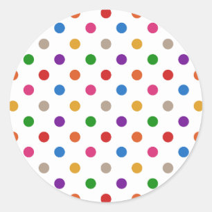 Sticker Rond Conception de points colorés arc-en-ciel de couleu