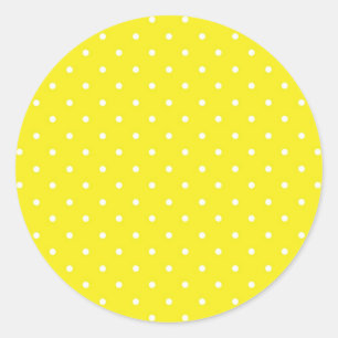 Sticker Rond Conception de points Polka Jaune