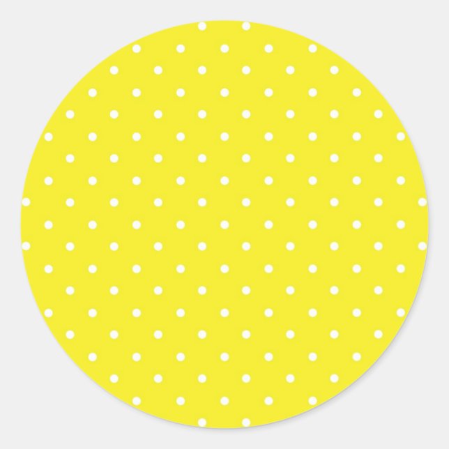 Sticker Rond Conception de points Polka Jaune (Devant)
