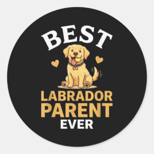 Sticker Rond Conception de propriétaire de labrador jaune rétro