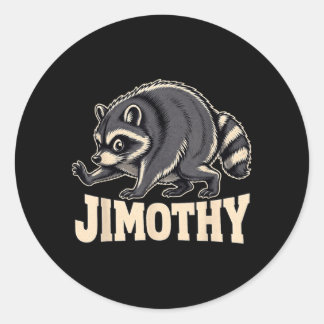 Sticker Rond Conception de Raton Laveur Jimothy Rétro 80s