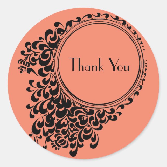 Sticker Rond Conception de remerciement rétro chic vintage (Devant)
