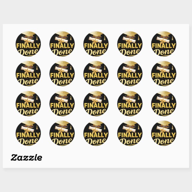 Sticker Rond Conception de remise des diplômes de la promotion  (Feuille)