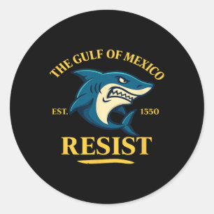 Sticker Rond Conception de résistance aux requins du golfe du M