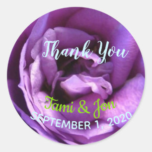 Sticker Rond Conception de Rose violet customisé