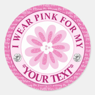 Sticker Rond Conception de sensibilisation au cancer du sein Fl