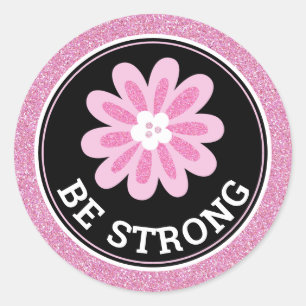 Sticker Rond Conception de sensibilisation au cancer du sein Fl