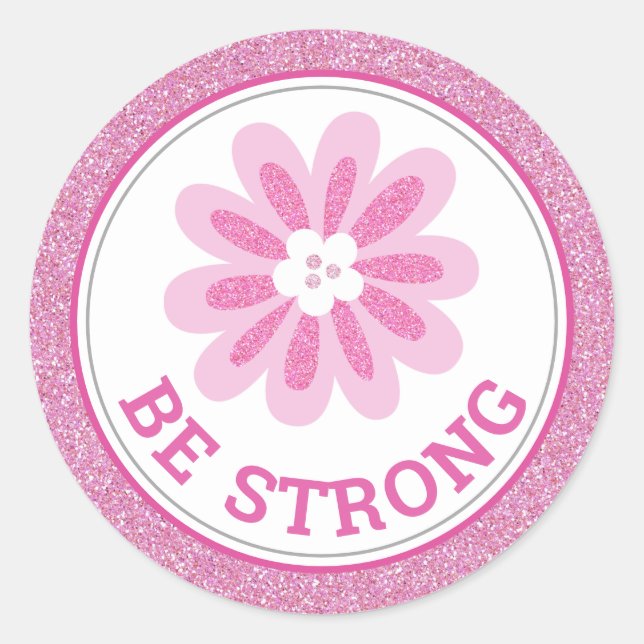 Sticker Rond Conception de sensibilisation au cancer du sein Fl (Devant)