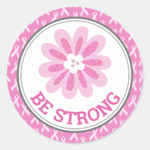 Sticker Rond Conception de sensibilisation au cancer du sein Fl