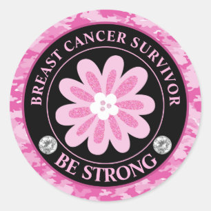 Sticker Rond Conception de sensibilisation Fleur Rose Soyez For