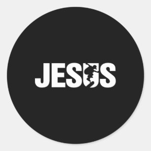 Sticker Rond Conception de skater cool Jésus Christian Skateboa