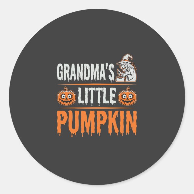 Sticker Rond Conception de sorcière d'Halloween de petite citro (Devant)