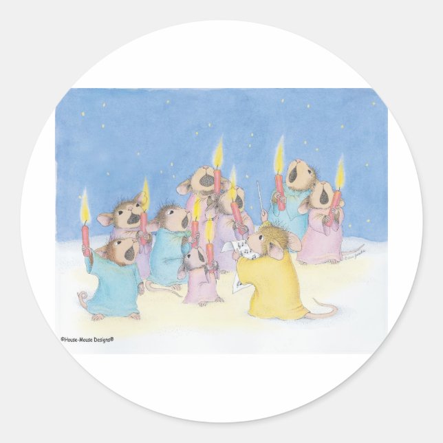Sticker Rond Conception de souris maison® (Devant)