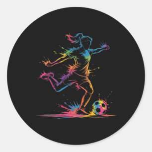 Sticker Rond Conception de sport d'éclaboussure d'art de footba