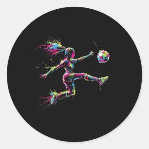 Sticker Rond Conception de sport d'éclaboussure d'art de footba