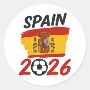 Sticker Rond Conception de supporter de football Espagne 2026 a