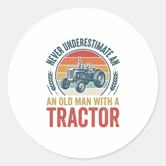 Sticker Rond Conception de T-shirt de citation de vieil homme d (Devant)