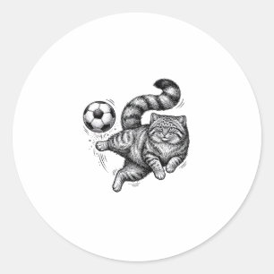 Sticker Rond Conception de T-shirt de kick de foot de chat de g