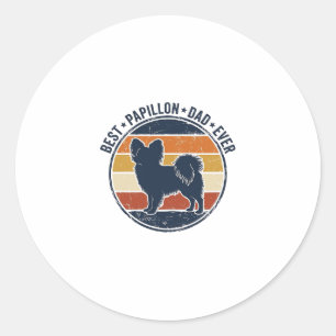 Sticker Rond Conception de T-shirt de papa de chien Papillon ré