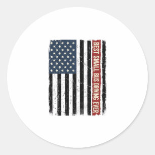 Sticker Rond Conception de T-shirt Drapeau de Conducteur de Bus