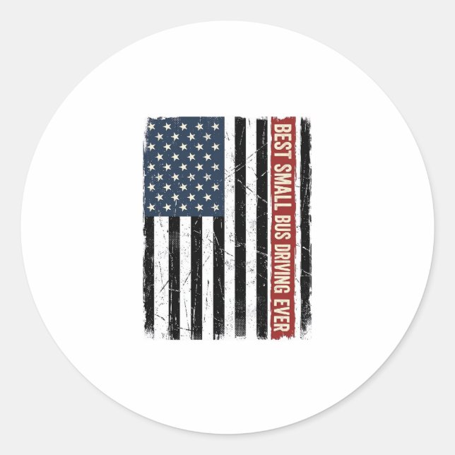 Sticker Rond Conception de T-shirt Drapeau de Conducteur de Bus (Devant)