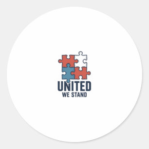 Sticker Rond Conception de T-shirt patriotique pièce de puzzle