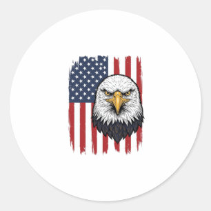 Sticker Rond Conception de T-shirt patriotique Vintage Eagle Dr