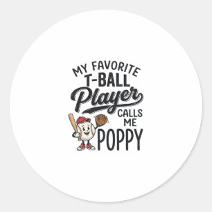 Sticker Rond Conception de t-shirt Poppy Mon joueur préféré de