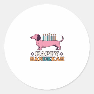 Sticker Rond Conception de T-shirt pour chien avec Ménorah de D
