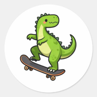 Sticker Rond Conception de T-shirt pour enfants avec dinosaure 