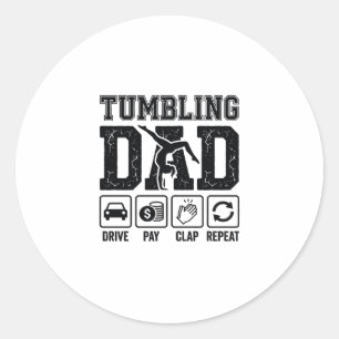 Sticker Rond Conception de T-Shirt Tumbling Dad Drive Pay Clap