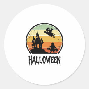Sticker Rond Conception de T-shirt Vintage Halloween Maison Han