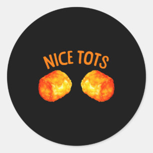 Sticker Rond Conception de Tater Tots mignonne pour hommes femm