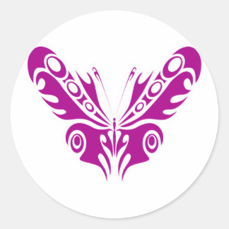 Sticker Rond Conception de tatouage à papillon tribal