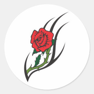 Sticker Rond Conception de tatouage rose
