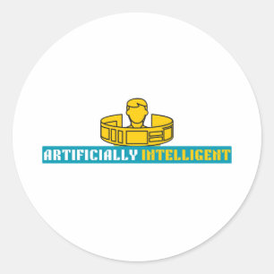 Sticker Rond Conception de texte intelligente artificiellement