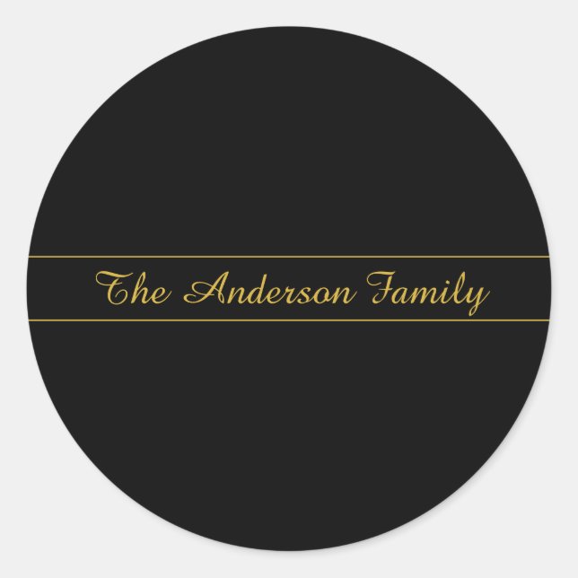 Sticker Rond Conception de texte personnalisable simple or et n (Devant)