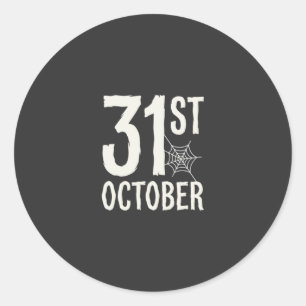 Sticker Rond Conception de toile d'araignée Halloween du 31 oct