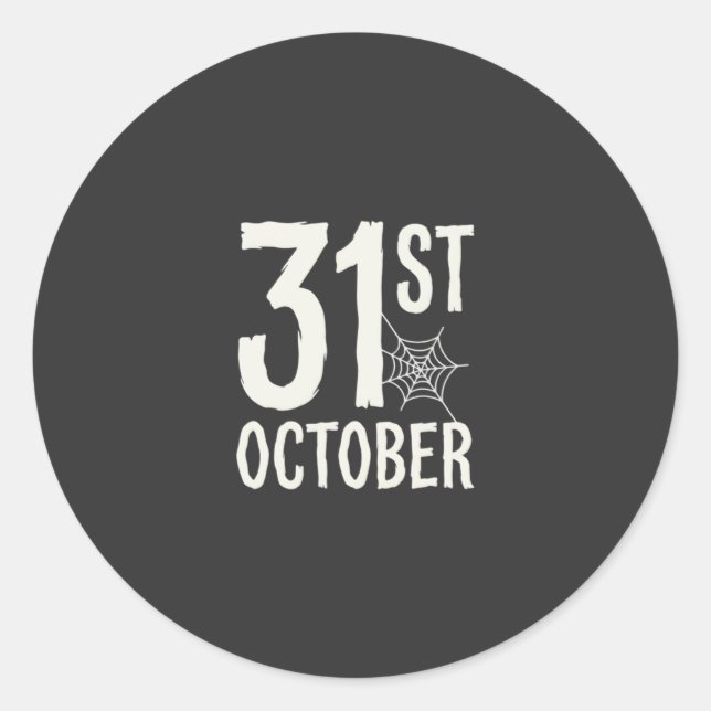 Sticker Rond Conception de toile d'araignée Halloween du 31 oct (Devant)