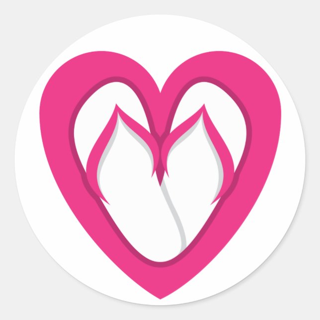 Sticker Rond conception de tongs roses 2 (Devant)