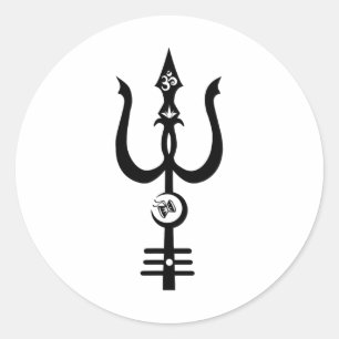 Sticker Rond Conception de trident de Shiva Kundalini - Cadeaux