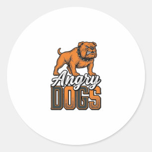 Sticker Rond Conception de typographie Bulldog vintage Angry Do
