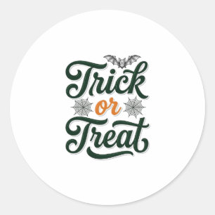 Sticker Rond Conception de typographie Halloween Trick Or Treat