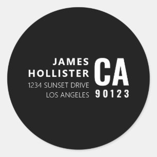Sticker Rond Conception de typographie moderne Noir & Blanc