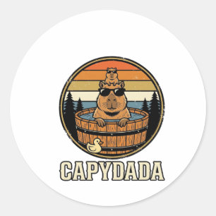 Sticker Rond Conception de vecteur de baignoire rétro de papa C