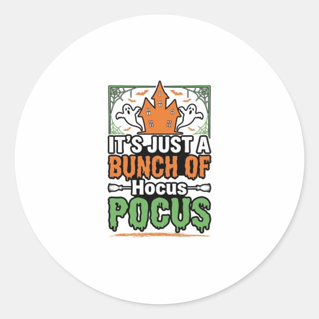 Sticker Rond Conception de vecteur de citation Hocus Pocus Hall (Devant)