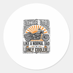 Sticker Rond Conception de vecteur de moto vintage de papa mota