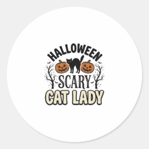 Sticker Rond Conception de vecteur vintage de dame de chat effr